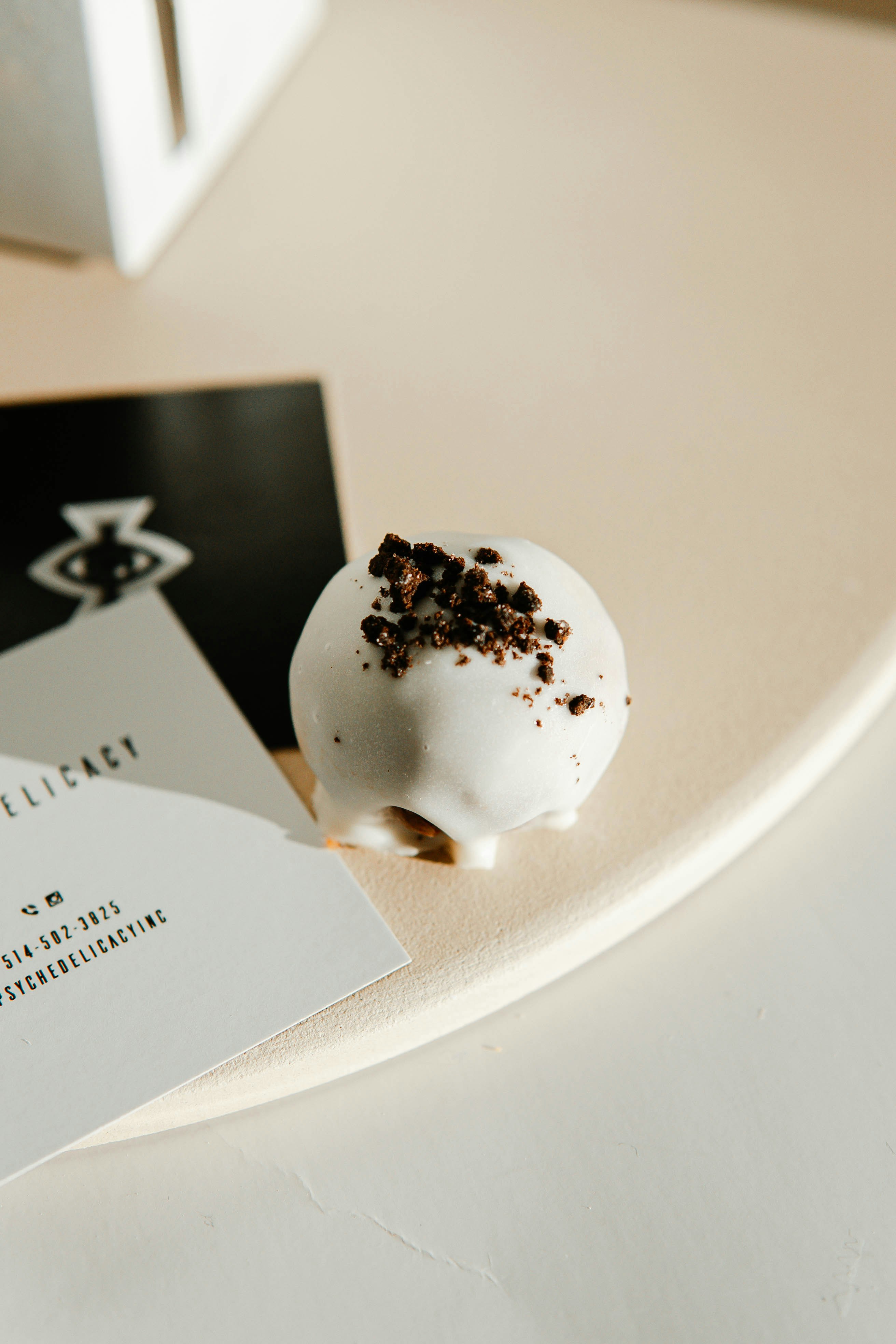 white and black chocolate on white ceramic plate